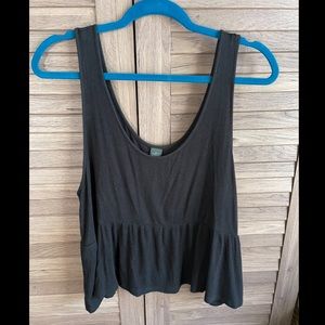 Black ribbed peplum tank